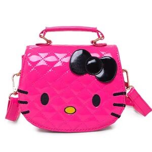 Hello Kitty Cutie Quilted Pink and Black Crossbody Mini Bag 💕